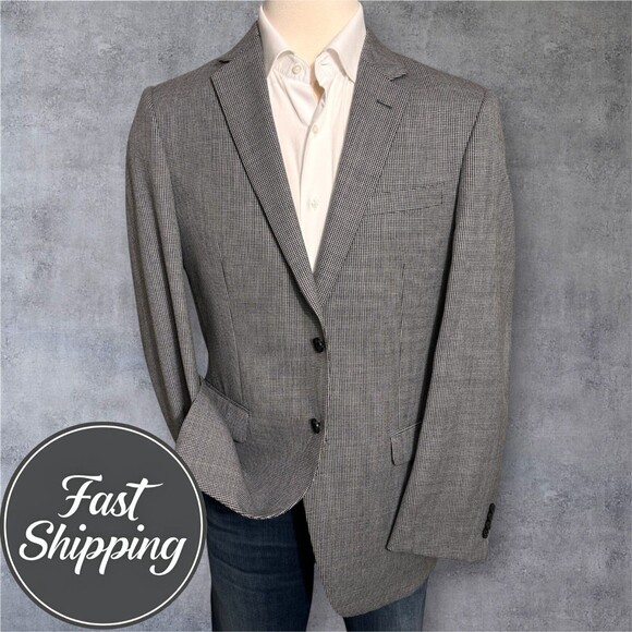 KENNETH COLE Men's Blazer 42R Gray Wool Sport Coat Two Button Jacket Suits - Picture 1 of 12